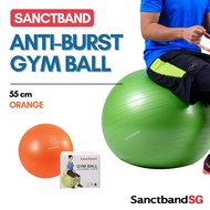 Sanctband Anti Burst Gym Ball Resistance Ball Size 55cm Gymball Orange Exercise Ball