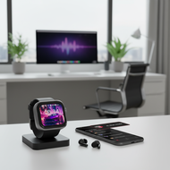 HTC NE40 ANC Headset: 134 Language Translation, LED Touchscreen, Waterproof Noise Cancellation  Fon 