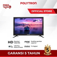 Tv Televisi Led Digital Dvb T2 Ews Polytron 24 Inch Pld24v0853 Pld 24v