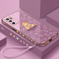 Teddy Bear case for Oppo RENO 6 Oppo RENO 6Pro Oppo RENO 6Pro plus Oppo RENO 6Z Oppo FINDX3/x3pro Oppo FINDX5 soft phone case Ultra thin plating girls cover casing