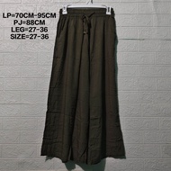 Celana Wanita 7/9 HW Bahan Rayon 8 Seconds Warna Army Tua Ukuran 27-36
