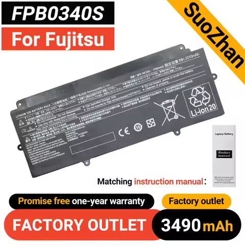 SUOZHAN 14.4V 50WH 3490mAh FPB0340S Laptop Battery For Fujitsu FPCBP536 LifeBook U937 U938 U939 U939