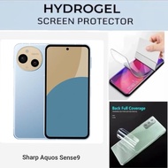 Sharp Aquos Sense 9 Hydrogel Anti-Scratch Full Cover Front Rear Clear Matte Blue Tempered Glass Repl