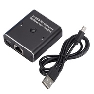 Suis Rangkaian Gigabit 2-masuk-1-keluar RJ45 Pemisah Rangkaian 1-masuk-2-keluar Perkongsian Kabel Ra