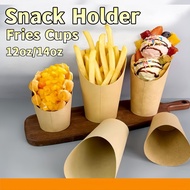 50pcs/100pcs French Fries Holder French Fries Paper Cup Disposable Waffle Cup Kraft Paper Cup Holder