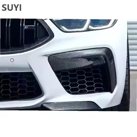 For BMW M8 F91 F92 F93 Carbon Fiber Front Bumper Lip Spoiler Air Knife Splitter Body Kit Trim
