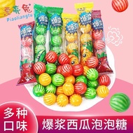 漂亮兔爆浆西瓜泡泡糖口香糖8090后怀旧混合口味夹心糖果散装批发Beautiful rabbit popping watermelon bubble gum chewing gum 80⑥