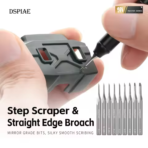 DSPIAE Straight Edge Broach & Step Scraper for Gunpla Model Ultra Precise Scribing Making Tool Enhan