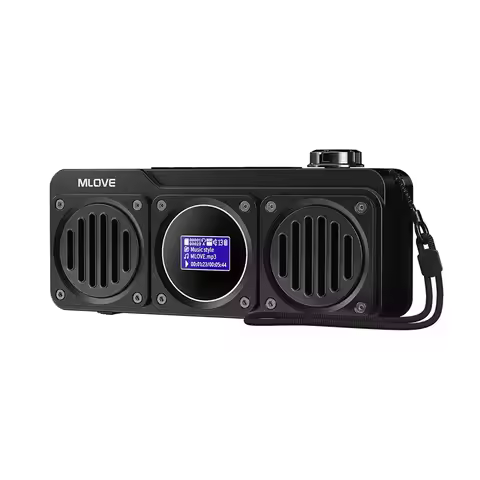 MLOVE BV810 Portable Bluetooth Speaker with FM Radio, Waterproof Speaker , LCD Screen Display, HD Fr