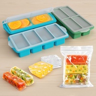 New Style Soup Cube Ice Tray Silicone Ice Tray Stock Frozen Packing Fresh-keeping Box Large Capacity