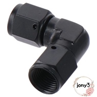 JONY 1pc 6 an 90 Degree Fitting, 90 Degree Black an6 Union Connector,  Line Replacement 6an Fitting 