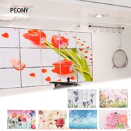 PEONIES Wallpaper Kitchen Flame Retardant Wall Decorative Oil Proof Sticker