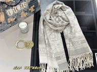 💜DIOR 原廠Outlet 羊絨動物印花圍巾披肩