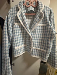 小香風藍白格仔外套
