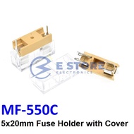 2pcs 5x20mm Fuse Holder Box Base with Transparent Cover - MF-550C