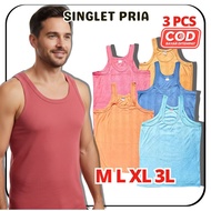 3 pcs Men's Singlet T-shirts Retail Colored Undershirts for Adult Men Sizes ML XL 3L