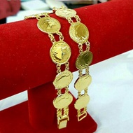 Coin bracelet Small 24k gold plated coin bracelet