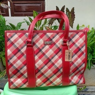 Tas Wanita Tote Bag Kulit - Capacci Natural &amp; Basic Merah - Original