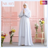 NIBRAS DRESS WANITA TERBARU MUSLIM NIBRAS PUTIH GAMIS A85 NB GAMIS