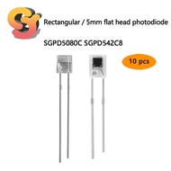 [Ready Stock Supply] 10pcs SGPD542C8 Rectangular/5mm Flat Head Photosensitive Diode SGPD5080C Red Li