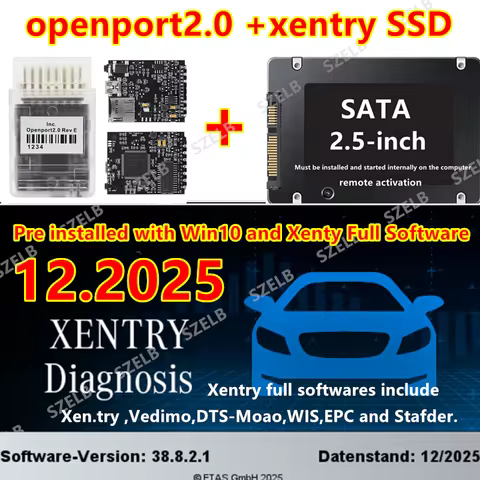 Xentry 2025.12 Passthru Tactrix Openport 2.0+SSD with xentry full software DTS-Vediamo-Strfir-epc-wi