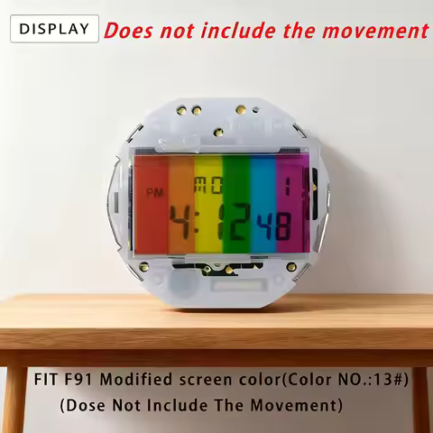 For Casio F-91/WS-7 retro small square ins style Movement Modified screen color DIY 2pcs modificatio