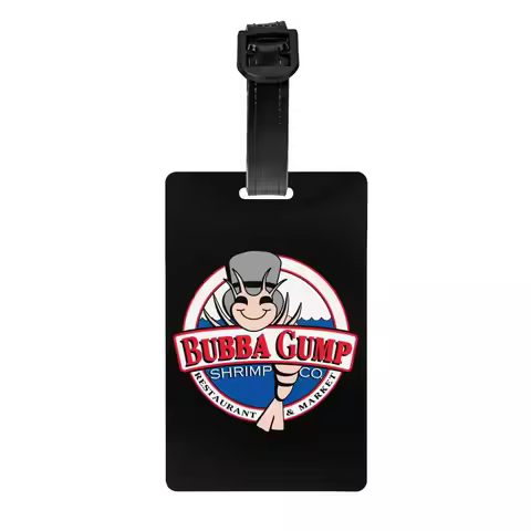 Bubba Gump Shrimp Logo Luggage Tags for Suitcases Funny Forrest Gump Baggage Tags Privacy Cover Name