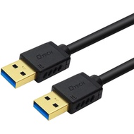 DTECH 3 ft USB 3.0 Type A to A Cable Male to Male High Speed Data Cord in Black