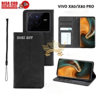 Flip Magnet Casing Vivo X80 / X80 Pro- Casing Flip Cover Wallet Sarung Hp - Casing Dompet Flip Magne