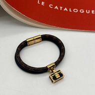 Louis Vuitton LV 字紋雙圈黑色硬箱造型手環/飾品