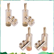 4 Piece 4MM Banana Plugs for AV Receiver,Amplifier Speaker Gold