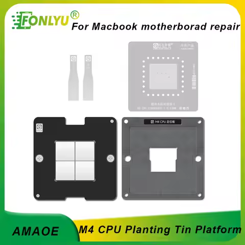 AMAOE M4 CPU Reballing Stencil Template Station for Macbook Pro iPad Pro MacMini iMac 339S01450 Tin 