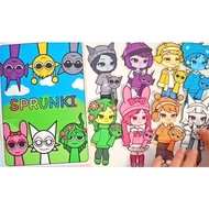 Incredibox Sprunki Buku Boneka Tempel Buku Paper Dolls DIY