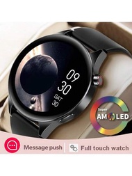 1入組1.43英吋AMOLED高清觸控螢幕無線通話黑色智慧手錶，100種以上運動模式，健身追蹤，IP68專業防水，男女皆宜時尚手錶，適用於Android和IOS系統
