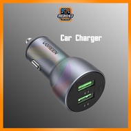 Ugreen 36W QC3.0 Dual Port USB A Car Charger Dark Blue Silver