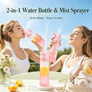 1pc 22oz/650ml Gradient PC Spray Sports Water Bottle, Portable Leak-Proof Water Cup With Cooling Spr