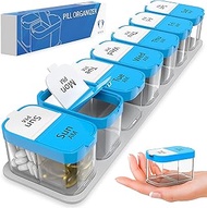 Huge Extra Large Weekly Pill Organizer - XL Daily Pill Box - 7 Day Am Pm Pill Case Jumbo Pill Container for Supplements Big Pill Holder Twice A Day Oversized Daily Medicine Organizer for Vitamins