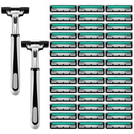 7.23-Double Blade Razor Men Manual Razor Blade Razor Blade Old-fashioned 2-Layer Razor Head Blade Ho