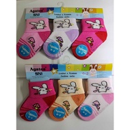 (3 pairs) Agato Baby Rabbit Mushroom Socks 0-4 Months (50)