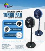 geloof (10") stand circulation fan 90w adjustable fan | table fan | kipas berdiri | kipas meja kipas