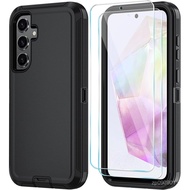 Sarung Telefon Qinmay untuk Sarung Samsung Galaxy A36 5G dengan Pelindung Skrin HD, Sarung Telefon S