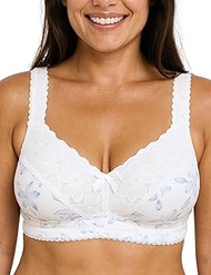 Women's Amelia Minimiser Bra without Underwire, Comfortable Cotton Underwear with Wide Straps, Non-W