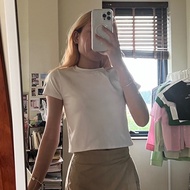 Áo Baby Tee trắng trơn áo thun form lửng