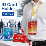 100Pcs ID Card Protector PVC ID Card Holder For Office Employee ID Display