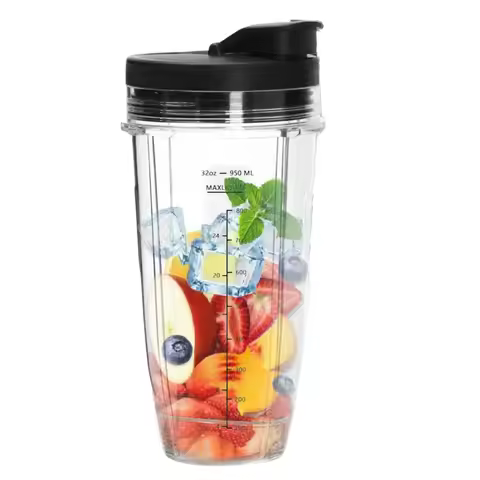 32oz Blender Cup with To-Go Lid for Ninja Blender BN401, BL456, BL480, BL2012, BL2013, BL4501, BN751