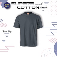 DARK GREY MELANGE CT7176 100% SUPERB VERY THICK COTTON ROUND NECK SHORT SLEEVE MEN TSHIRT UNISEX KEL