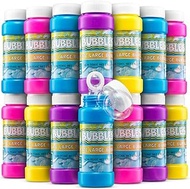Party Bubble Bottles (Bulk of 24) 2 OZ Bubbles with Blow Wands, in Assorted Colors, for Kids Outdoor
