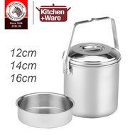 Zebra / Handle Pot 12cm 14cm Auto Lock / Stainless Steel Outdoor Camping Pot / Tingkat Food Containe