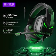 EKSA ชุดหูฟัง E7000สำหรับเล่นเกมหูฟังแบบมีสายขนาด3.5มม. สำหรับ PC/Xbox/PS4/PS5พร้อมไมโครโฟนตัดเสียงร