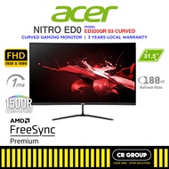 Acer ED320QR S3 - 31.5" FHD Gaming Monitor - 180Hz Refresh Rate - 1ms Response Time (3Yrs Acer Warra
